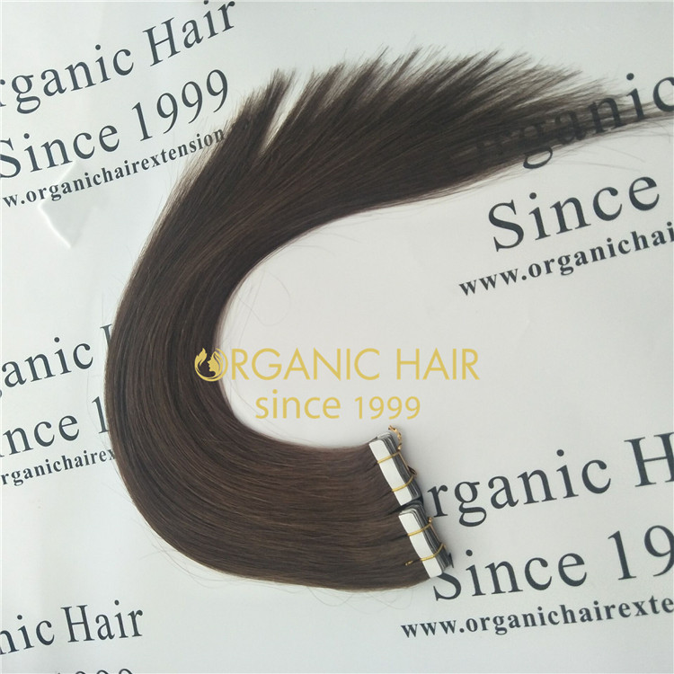 Tape hair extensions color #4 full cuticle hair GT56